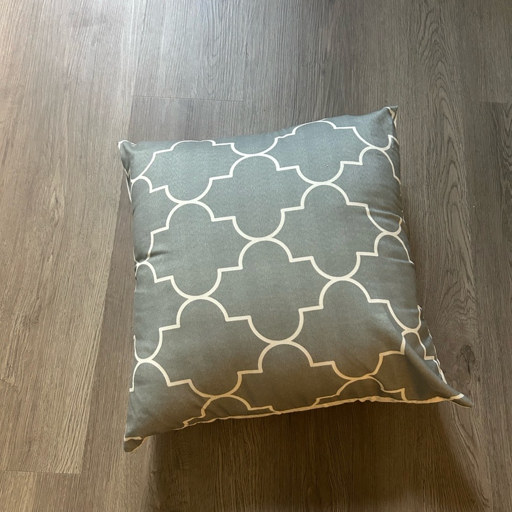 Gray Geometric Pattern Throw Pillow